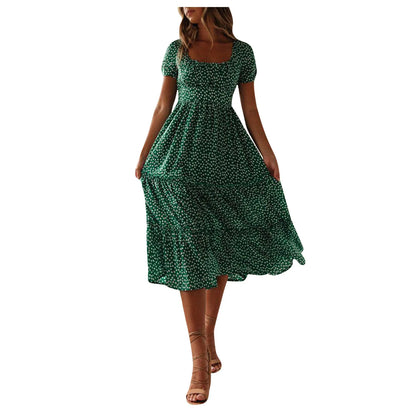 Floral Flowy Midi Summer Dress