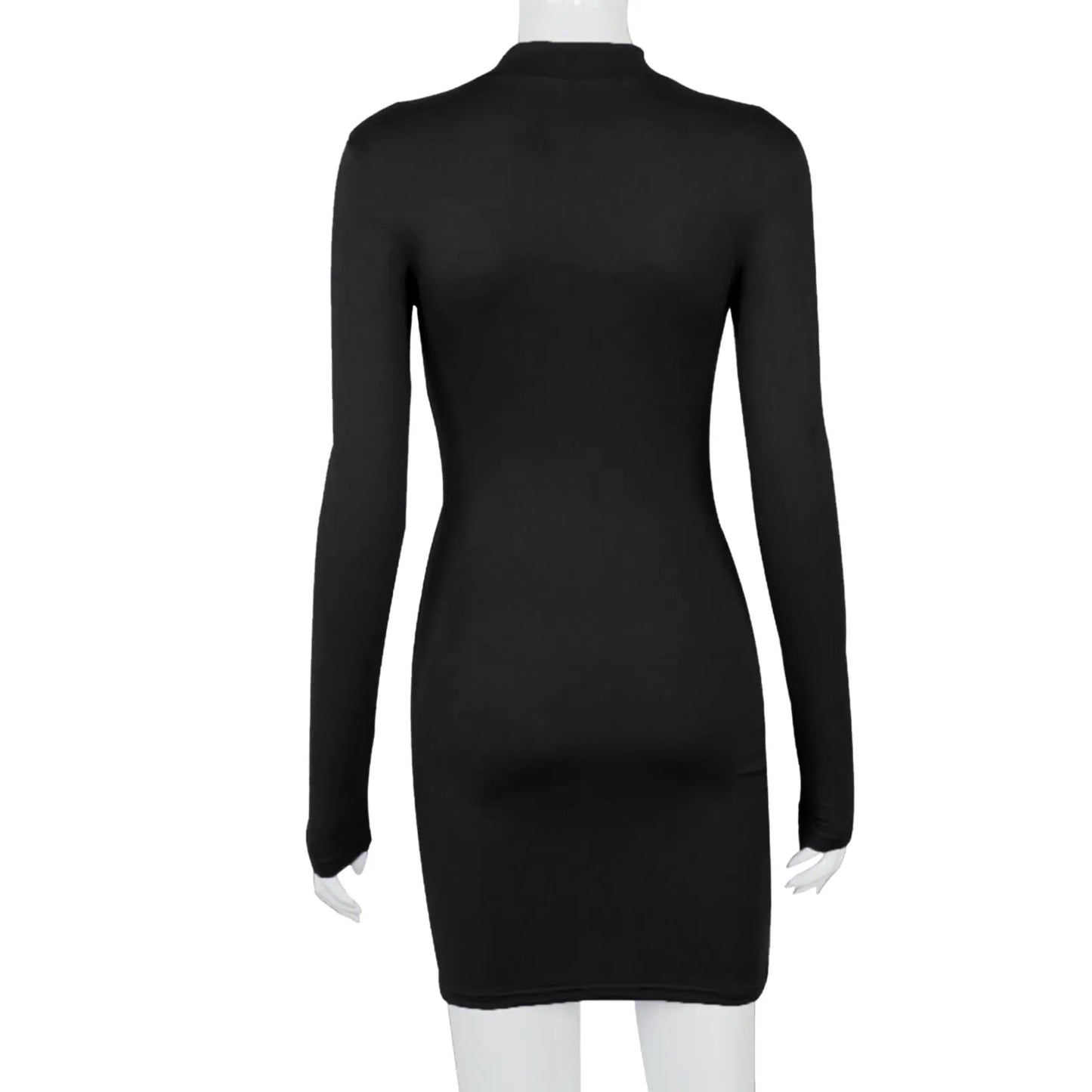 Drawstring Bodycon Long Sleeve Dress