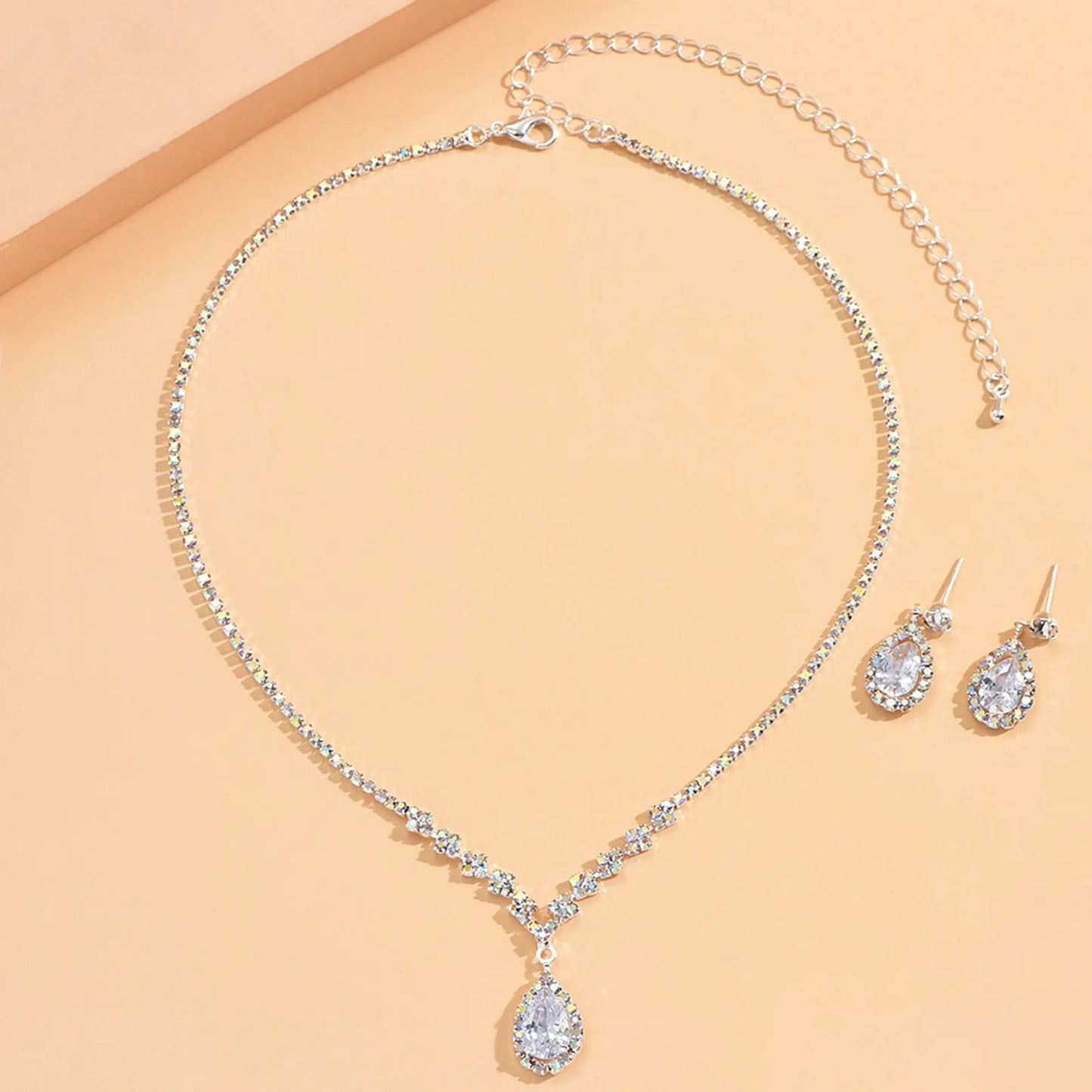Elegant Droplet Necklace & Earring Set