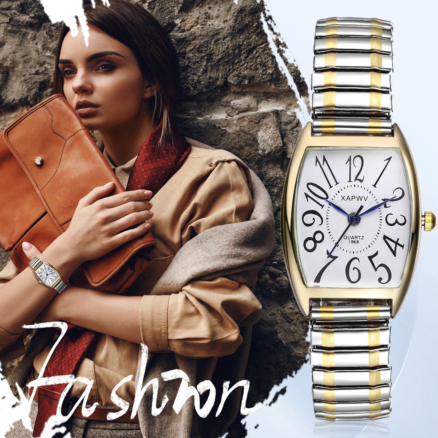 Rectangular Waterproof Quartz Watch
