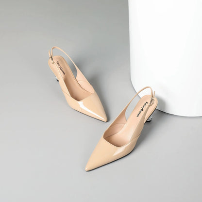 Pointed Slingback Kitten Heels