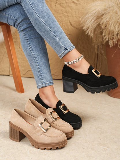 Spring 2025 Retro Chunky Heel Loafers