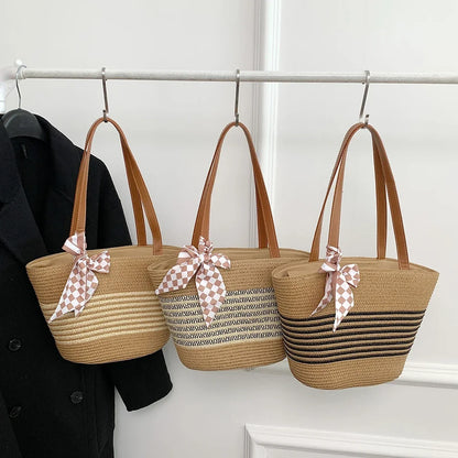 Large Straw Crochet Tote Bag