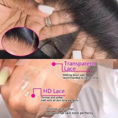 HD Transparent 360 Lace Frontal Wig 5x5 Glueless  Wig Straight 13x6 Full Frontal Lace Human Hair Wigs For Black Women30 38Inches
