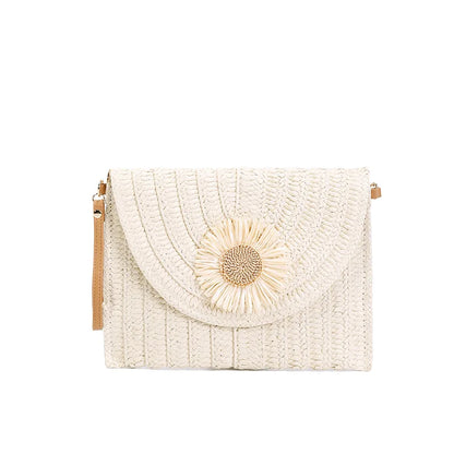 Handmade Raffia Straw Crossbody Clutch