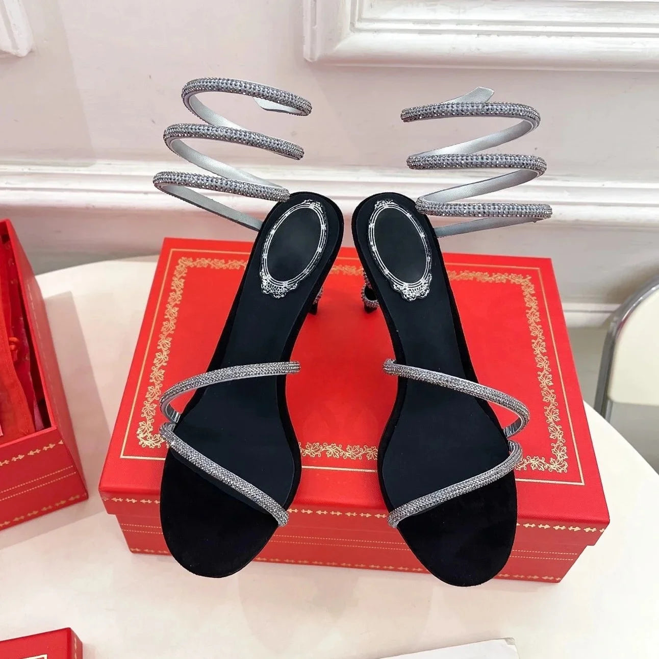 Genuine Leather Pointed-Toe Mules