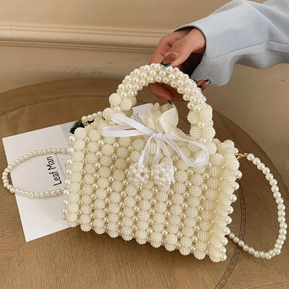 Luxury Handmade Pearl Beaded Evening Bag