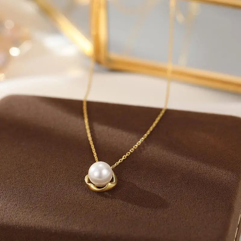 Handmade Adjustable Pearl Pendant Necklace