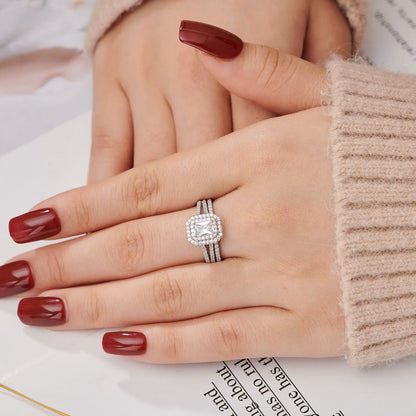 Radiant Cut Double Halo Engagement Ring