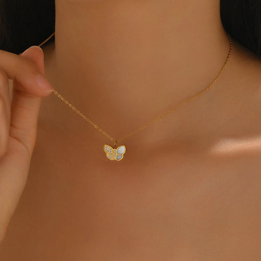 Gold Butterfly Pendant Necklace
