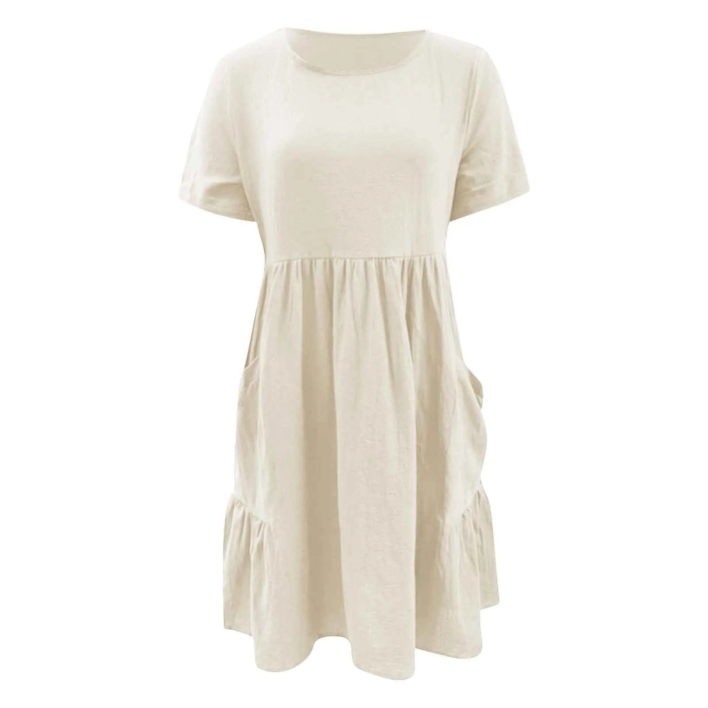 Vintage Cotton Linen Pocket Dress