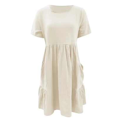 Vintage Cotton Linen Pocket Dress