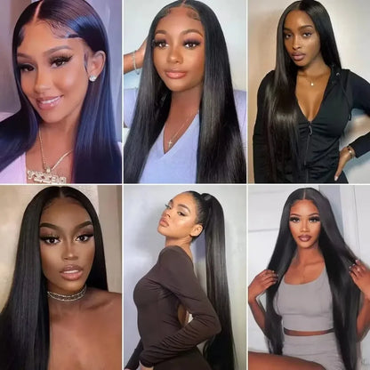 HD Transparent 360 Lace Frontal Wig 5x5 Glueless  Wig Straight 13x6 Full Frontal Lace Human Hair Wigs For Black Women30 38Inches