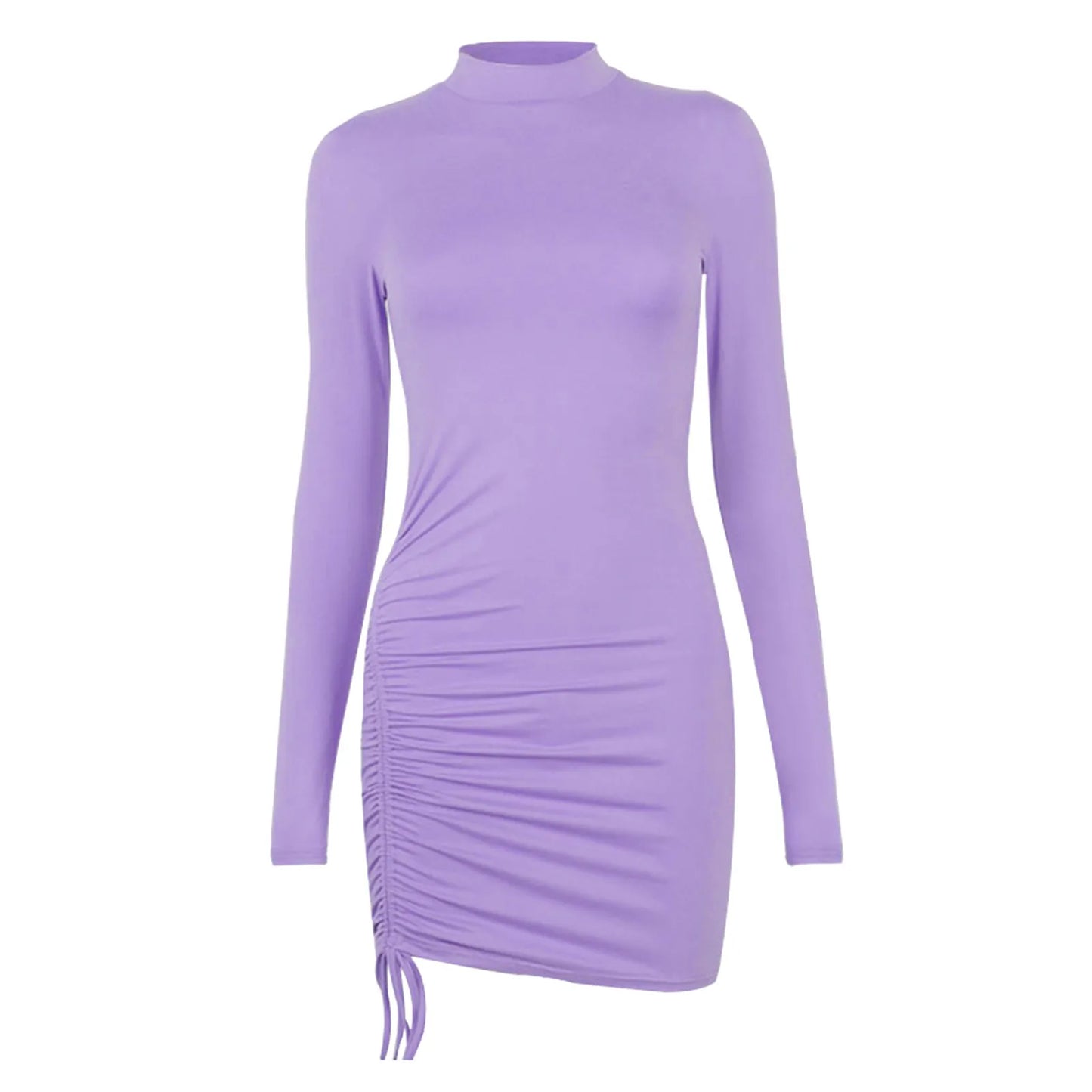 Drawstring Bodycon Long Sleeve Dress