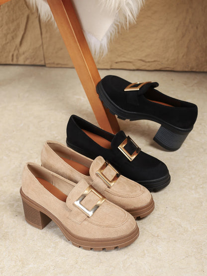 Spring 2025 Retro Chunky Heel Loafers