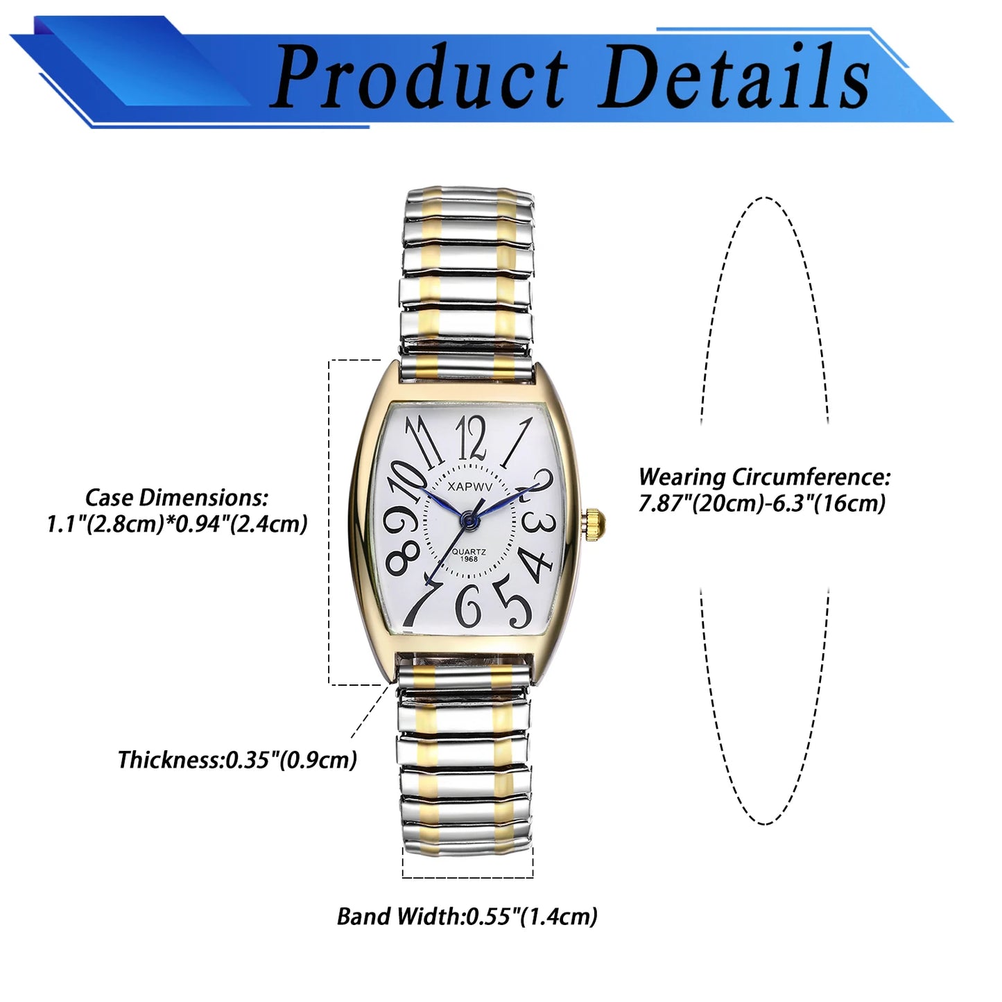 Rectangular Waterproof Quartz Watch