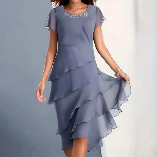 Plus Size Chiffon Panel Summer Dress