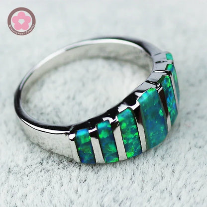 JLR-010 Colorful Fire Opal Fashion Jewelry Opal Cock Rings for Women Fashion Jewelry Evening Party Jewelry Christmas Gift