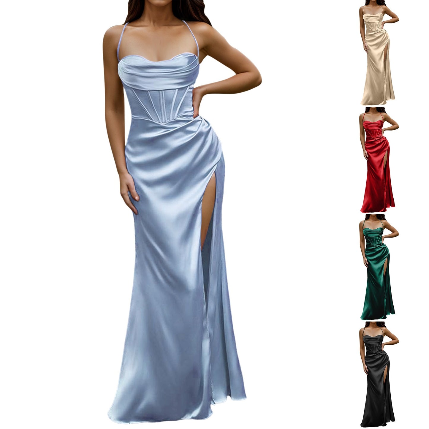 Silky Satin Corset Party Dress