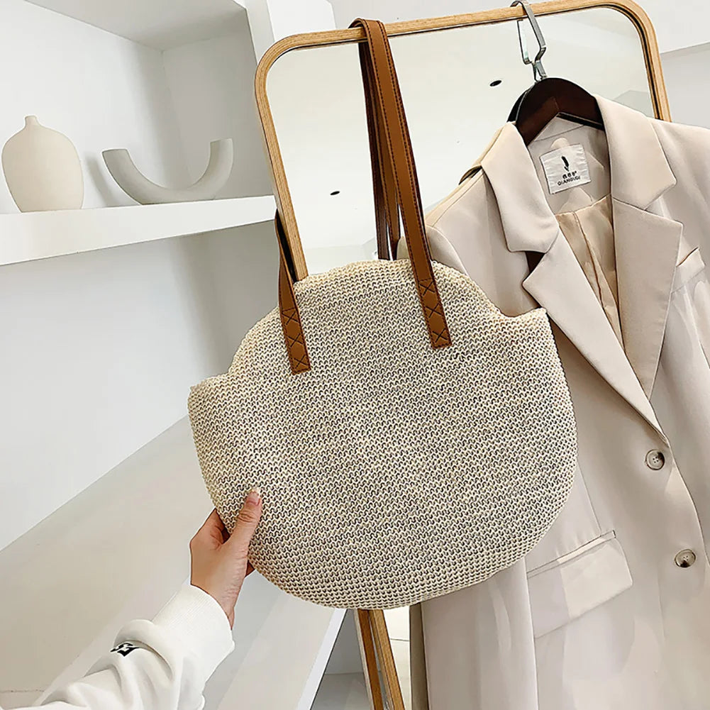 Handmade Boho Straw Beach Tote