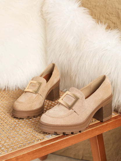 Spring 2025 Retro Chunky Heel Loafers