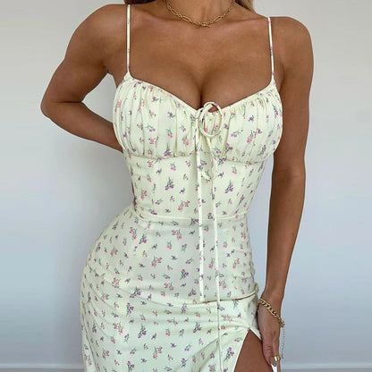 Floral Ruched Bodycon Party Dress