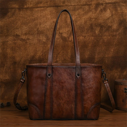 Vintage Genuine Leather Tote Bag