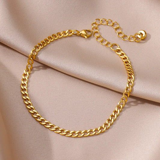 Gold Twist Chain Anklet