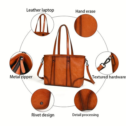 Vintage Genuine Leather Tote Bag