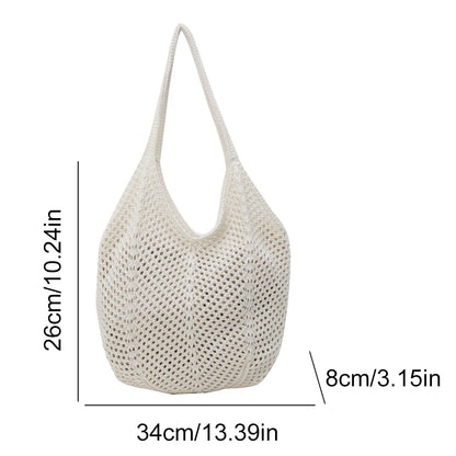 Large Knit Crochet Tote Shoulder Bag