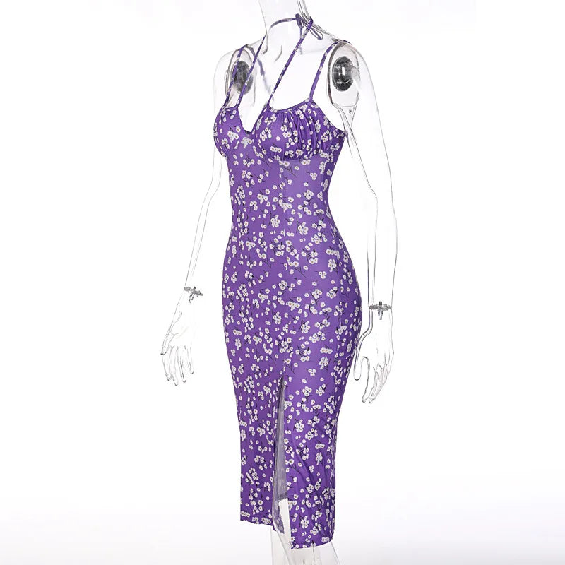Floral Ruched Bodycon Party Dress