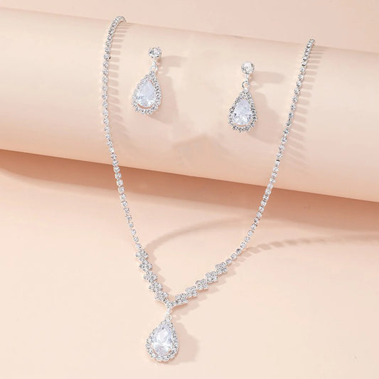 Elegant Droplet Necklace & Earring Set