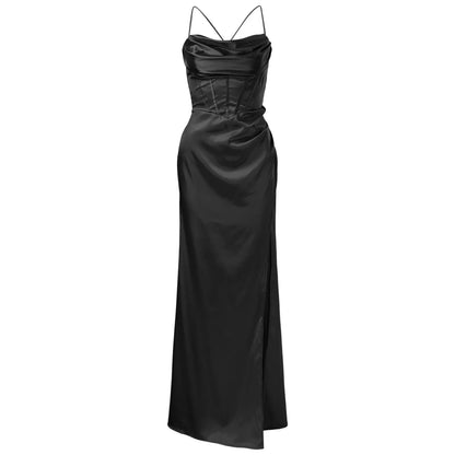 Silky Satin Corset Party Dress