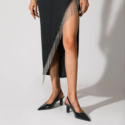 Pointed Slingback Kitten Heels