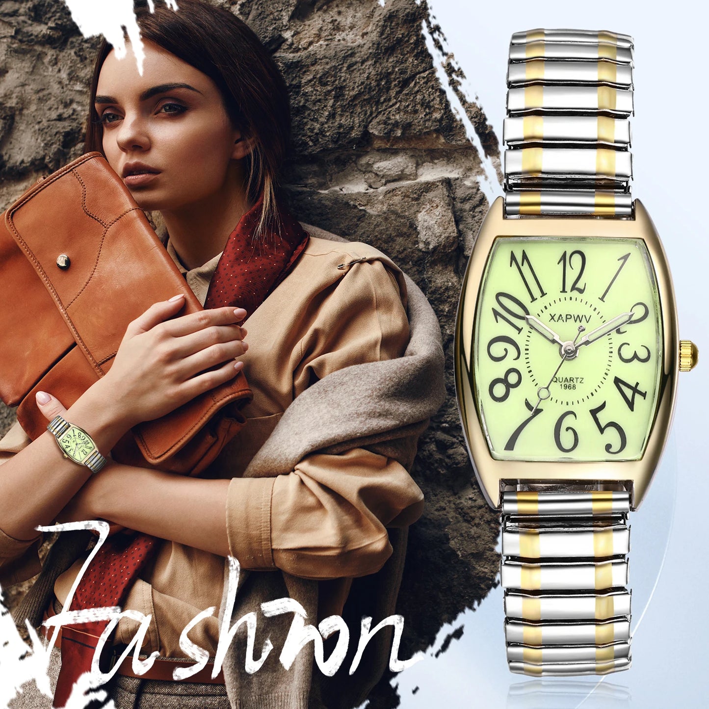 Rectangular Waterproof Quartz Watch