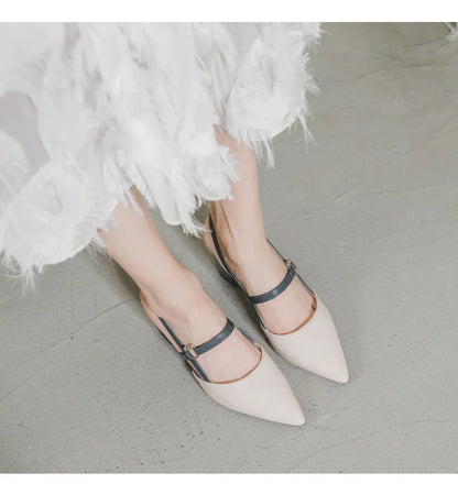 Pointed Toe Block Heel Sandals