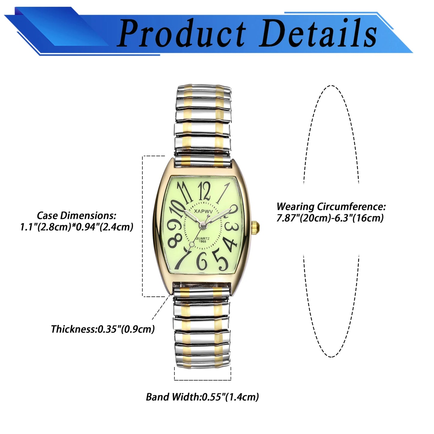 Rectangular Waterproof Quartz Watch
