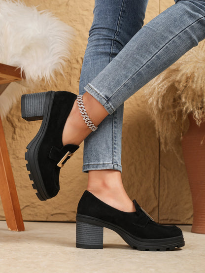 Spring 2025 Retro Chunky Heel Loafers