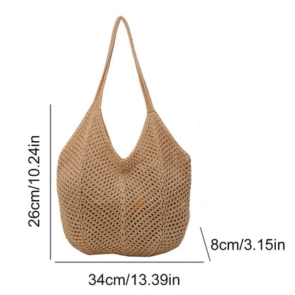 Large Knit Crochet Tote Shoulder Bag