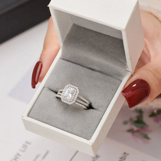 Radiant Cut Double Halo Engagement Ring