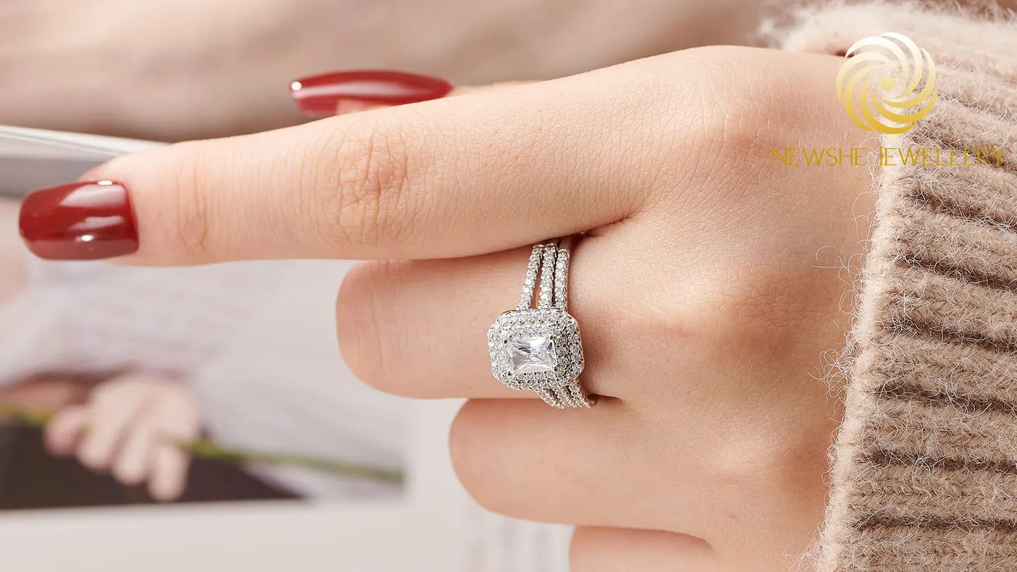 Radiant Cut Double Halo Engagement Ring
