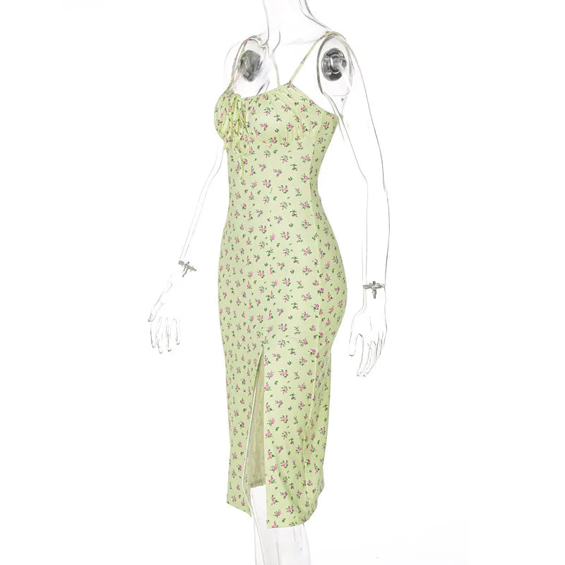 Floral Ruched Bodycon Party Dress
