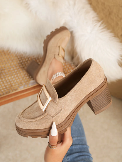 Spring 2025 Retro Chunky Heel Loafers