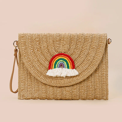 Handmade Raffia Straw Crossbody Clutch