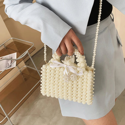 Luxury Handmade Pearl Beaded Evening Bag