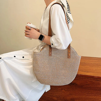 Handmade Boho Straw Beach Tote