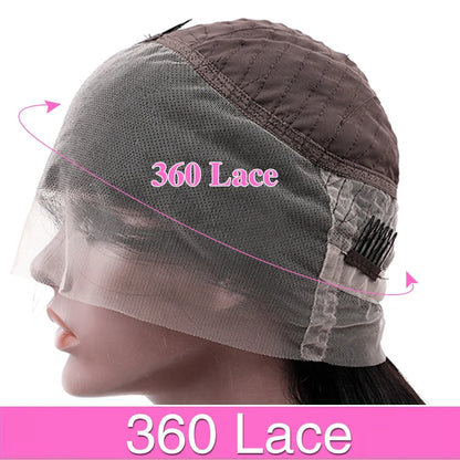 HD Transparent 360 Lace Frontal Wig 5x5 Glueless  Wig Straight 13x6 Full Frontal Lace Human Hair Wigs For Black Women30 38Inches