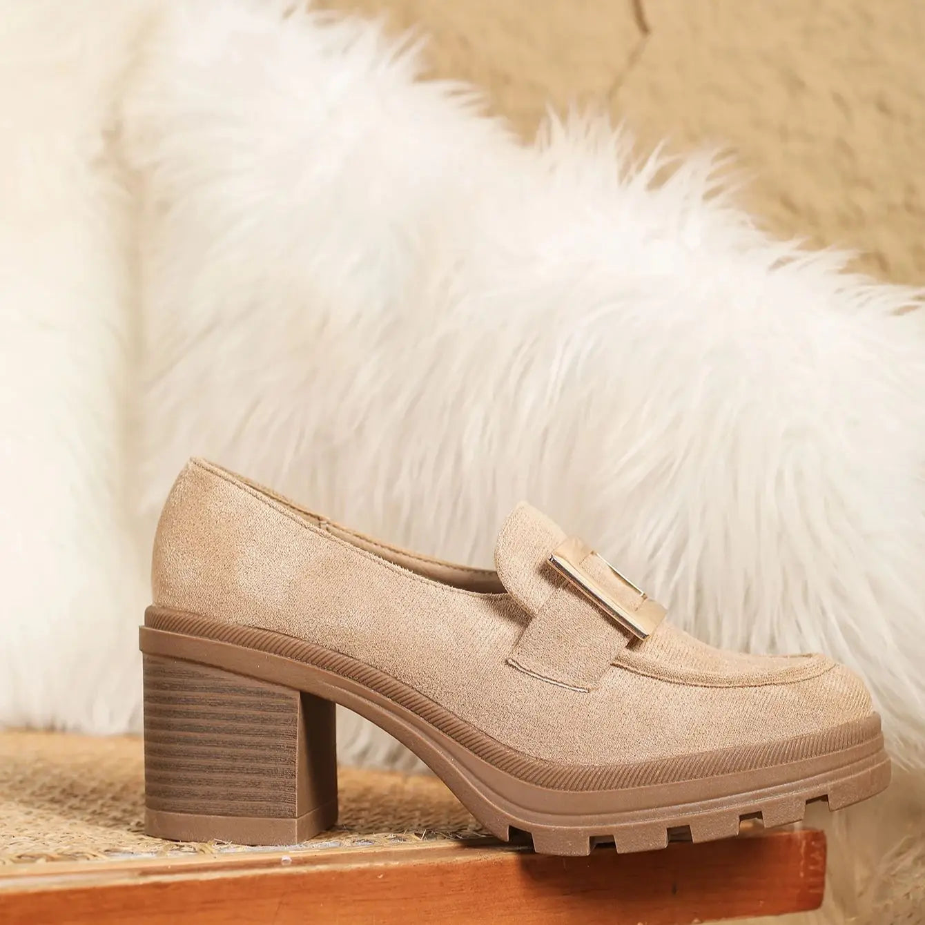 Spring 2025 Retro Chunky Heel Loafers