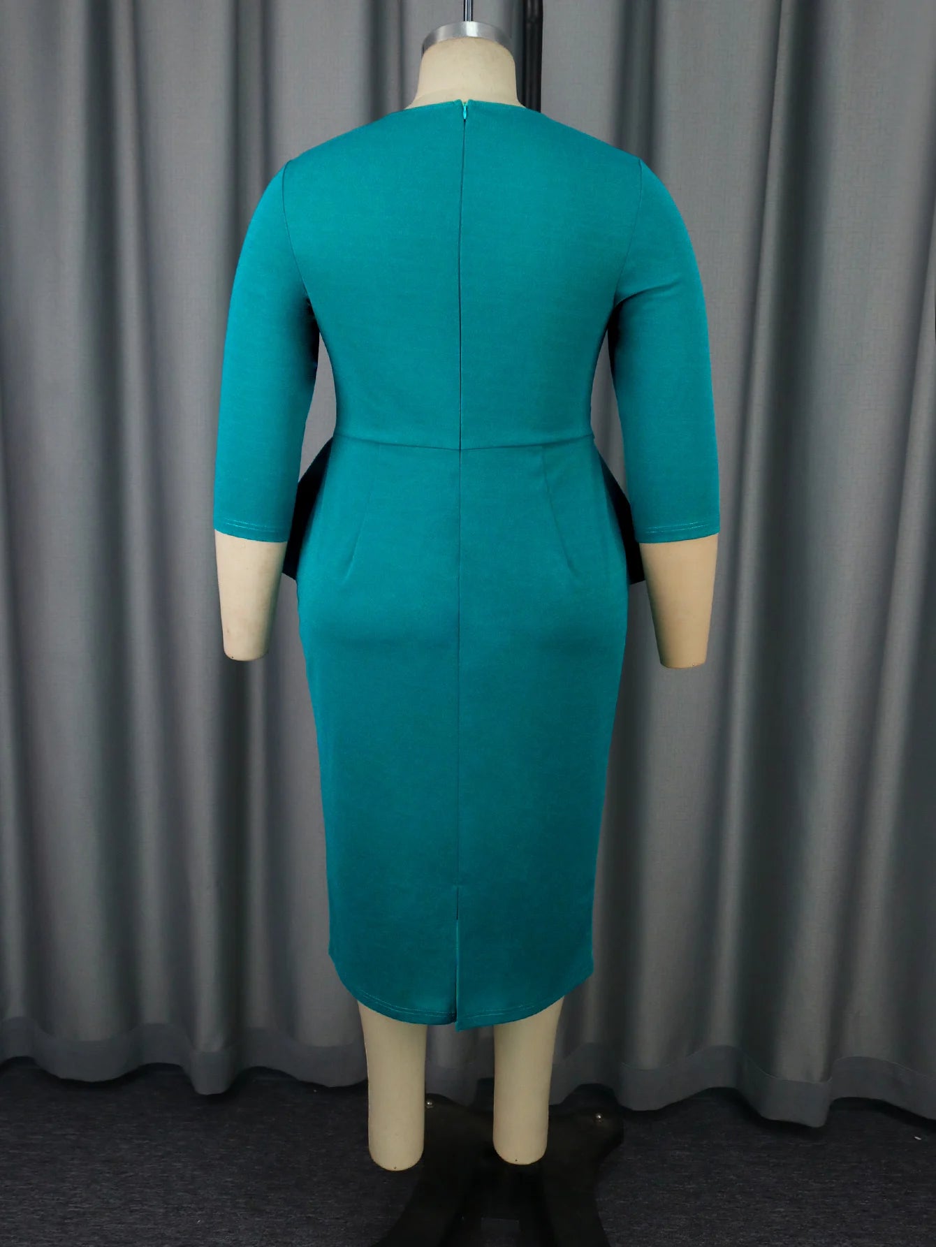 Elegant Church Dresses for Women Peplum Hidden Belly Long Sleeves Midi Classy Modest Female African Gowns Office Ladies New Fall