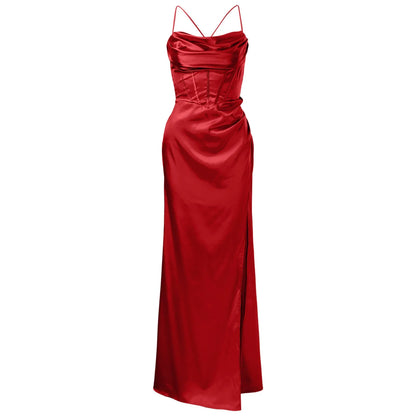 Silky Satin Corset Party Dress